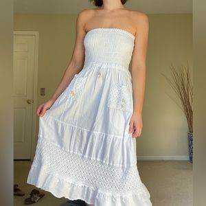 Vintage white tube top dress